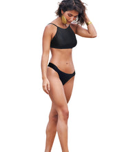 Carregar imagem no visualizador da galeria, Model Front: Lua Morena Top Top Cava Liso Preto