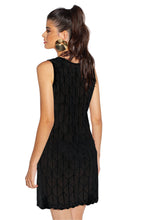Load image into Gallery viewer, Model Back: Lua Morena Beach Skirt Vestido Regata Tricot Liso Preto
