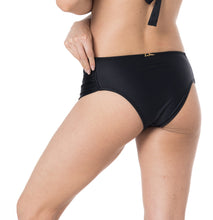 Load image into Gallery viewer, Image 04: Lua Morena Bottom Bottom Meia Drapeada Larga Liso Preto