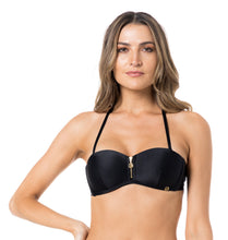 Carregar imagem no visualizador da galeria, Gallery: Lua Morena Top Top Ziper Fio Liso Preto
