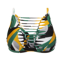 Load image into Gallery viewer, Model Front: Lua Morena Top Top Cropped Ilhos Floresta Brasileira