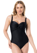 Carregar imagem no visualizador da galeria, Gallery: Lua Morena One-Piece Maio Meia-Taca Liso Preto