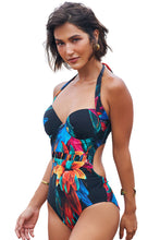 Load image into Gallery viewer, Gallery: Lua Morena One-Piece Meia-Taca Brinco Preto