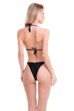 Load image into Gallery viewer, Model Back: Lua Morena Set Costuras Liso Preto