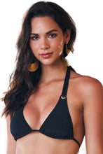 Load image into Gallery viewer, Gallery: Lua Morena Top Top Alongado Ilhos Liso Preto