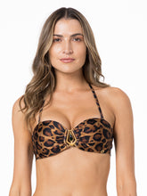 Load image into Gallery viewer, Gallery: Lua Morena Top Top Bandeau Drapeada Media Onca