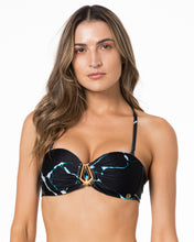 Load image into Gallery viewer, Gallery: Lua Morena Top Top Bandeau Drapeada Media Tempestade