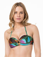 Load image into Gallery viewer, Gallery: Lua Morena Top Top Bandeau Drapeada Media Terra Vermelha