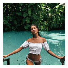 Load image into Gallery viewer, Image 07: Lua Morena Top Top Ciganinha Laise Branco