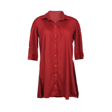 Carregar imagem no visualizador da galeria, Product Front: Lua Morena Shirtdress Urucum Chemise Manga