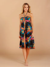Load image into Gallery viewer, Image 06: Lua Morena Midi Dress Multiformas Argola Uv Brinco Preto
