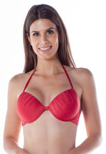 Load image into Gallery viewer, Model Front: Lua Morena Top Top Drape Turbinado Ibis

