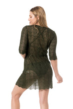 Carregar imagem no visualizador da galeria, Model Back: Lua Morena Mini Dress Tunica Tricot Mangue
