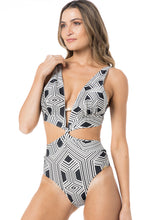 Load image into Gallery viewer, Gallery: Lua Morena One-Piece Maio Sicilia Grafismo Preto
