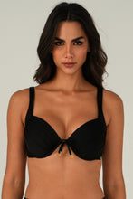 Load image into Gallery viewer, Gallery: Lua Morena Top Top Preto Meia-Taca-Larga
