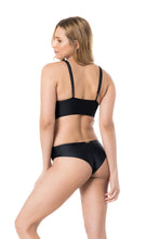Load image into Gallery viewer, Model Back: Lua Morena One-Piece Maio Ilhos Liso Preto

