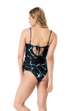 Load image into Gallery viewer, Model Back: Lua Morena One-Piece Maio Bandeau Metal Tempestade
