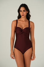 Load image into Gallery viewer, Model Front: Lua Morena One-Piece Maio Acai Meia-Taca-Sus
