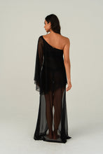 Charger l'image dans la galerie, Model Back: Lua Morena Maxi Dresses Preto Transparent Dress
