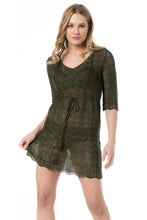Carregar imagem no visualizador da galeria, Model Front: Lua Morena Mini Dress Tunica Tricot Mangue
