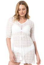 Load image into Gallery viewer, Gallery: Lua Morena Mini Dress Tunica Tricot Off-White
