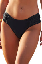 Load image into Gallery viewer, Gallery: Lua Morena Bottom Bottom Drapeada Media Liso Preto
