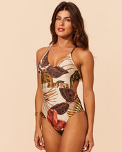 Load image into Gallery viewer, Model Front: Lua Morena One-Piece Brisa-Tropical Maio Compressao Mono

