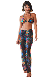 Model Front: Lua Morena Maxi Dresses Calca Tule Brinco Preto