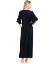 Load image into Gallery viewer, Image 04: Lua Morena Maxi Dresses Kimono Longo Crepe Liso Preto
