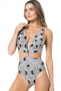 Gallery: Lua Morena One-Piece Maio Sicilia Grafismo Preto