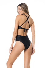 Load image into Gallery viewer, Model Back: Lua Morena One-Piece Maio Sicilia Liso Preto
