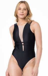 Gallery: Lua Morena One-Piece Maio Tule Strappy Liso Preto