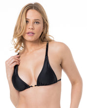 Load image into Gallery viewer, Gallery: Lua Morena Top Top Alongado Drapeada Liso Preto
