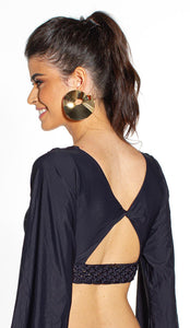 Image 04: Lua Morena Top Top Bufante Macrame Preto
