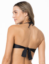 Load image into Gallery viewer, Top Bandeau Drapeada Media Liso Preto
